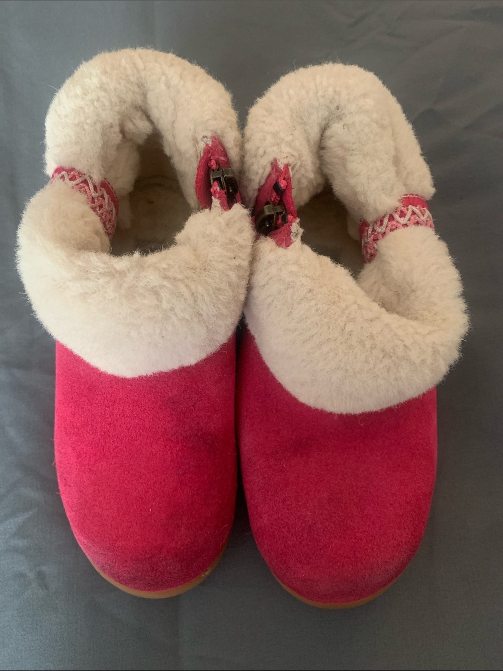 UGG Kids Pink Suede Shearling-Lined Boots